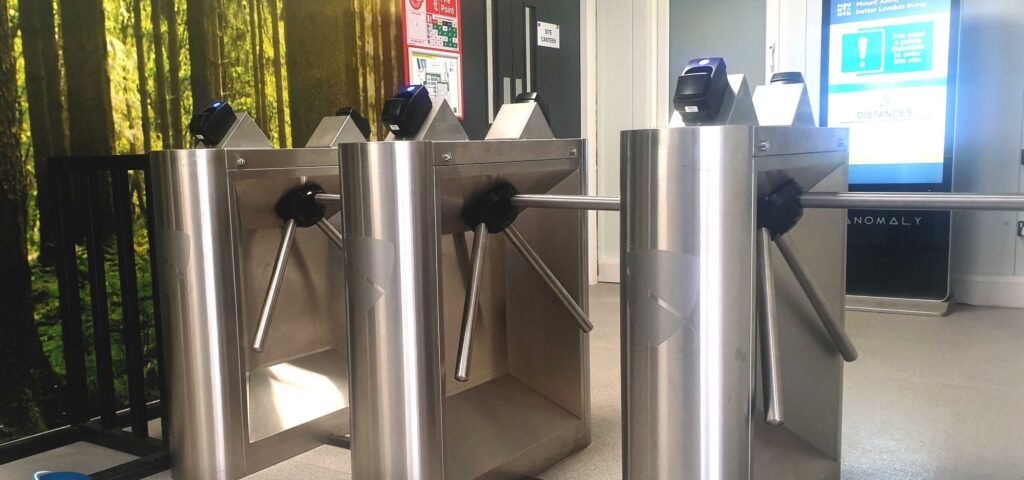 Construction site biometric turnstiles