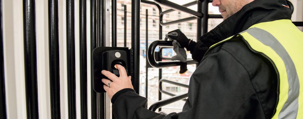 Construction site fingerprint reader